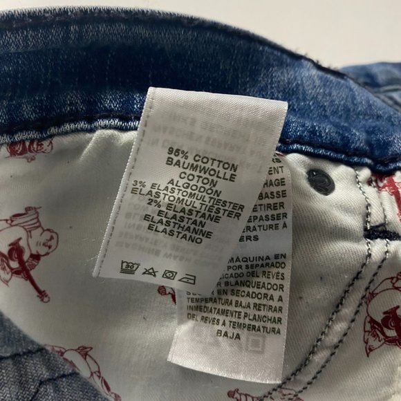 NWT True Religion Rocco Moto No Flap Relaxed Skinny Jeans Mens 44 Trophy Blue - Picture 10 of 15